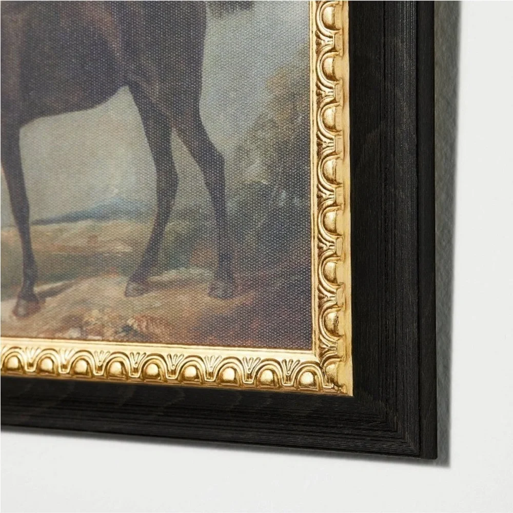 Studio McGee Stallion Art  Wall Canvas Antique Gold Horse Home Decor NWT - Picture 3 of 6